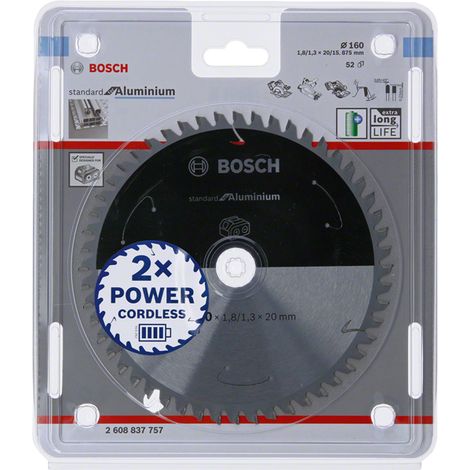 BOSCH PIŁA TARCZOWA STANDARD ALUMINIUM ACCU 160x20x52z