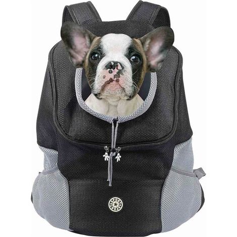 BelleRise - Sac à dos de transport pour chiens et chats de petite et moyenne taille, avec ouverture frontale réglable et respirante (1/5)