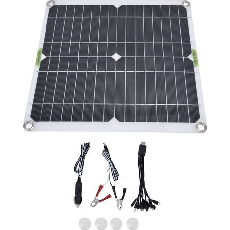 Hyuduo Panneau Solaire 200W Panneau Solaire Portable 5 V 5V avec Sortie USB pour les Lumières d'urgence, les Ventilateurs pour le Ménage, la Voiture et le Navire, etc. (1/5)