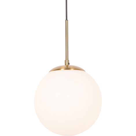 Smarte Pendelleuchte Gold mit Opalglas inkl. Wifi P45 - Flore
