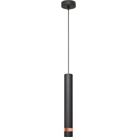 Helam TUBA Slim Suspension Plafonnier Noir, Or Rose 10cm