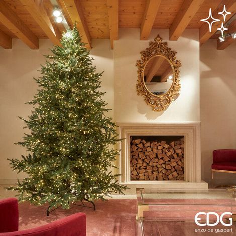EDG Enzo De Gasperi Albero di Natale Pino Luxury H 300 Cm D 186 Cm con 7.000 Led Verde