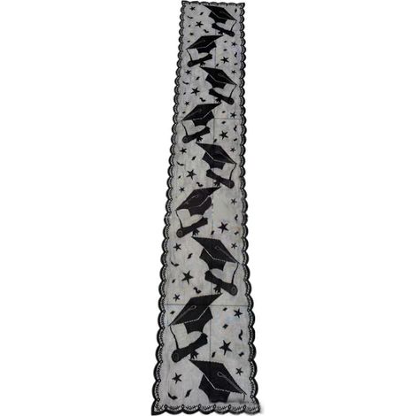 Nappe en dentelle noire, chemin de table, set de table pour réception de remise de diplômes, décoration de table A (1/5)