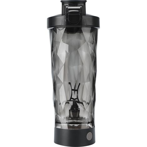 Tazza elettrica automatica per frullare, tazza per frullare proteine in polvere, tazza sportiva portatile, tazza leggera di grande capacità (nera)