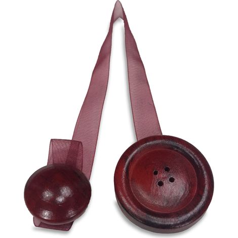 CALAMITA FERMA TENDA IN LEGNO CALAMITE PER TENDE LEGATENDE BOTTONE ROSSO BORDEAUX (1/2)