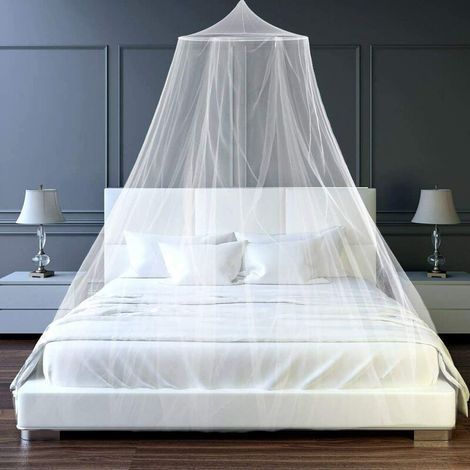 GENERIC-Moustiquaire de lit,Grande moustiquaire Insectes Protection Moustiquaire Protection Anti-Insectes, Convient pour pour Lit Simple, Lit Double Moustiquaire (Blanc - 1.2M:Aucune porte) (1/5)