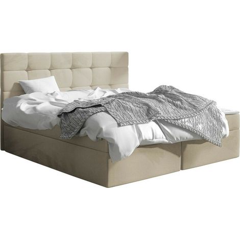 Lit boxspring Comfivo Osculum I, Manila 02, Double, Continental, 140x200, Tissu, Disponible, 143x206x112cm (1/5)