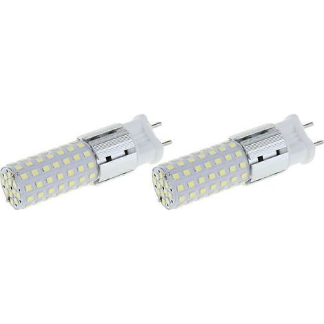 Lot de 2 ampoules LED G12 ultra-puissantes type maïs pour éclairage domestique et public : blanc chaud (2700 K-3000 K) et blanc froid (6000 K-6500 K). (1/5)