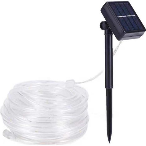 Bandes lumineuses solaires de 10 m, 100 LED en fil de cuivre, pour décoration extérieure.