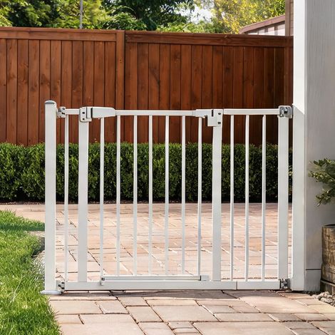 Barrière de sécurité pour animaux et bébés extensible blanche (1/5)