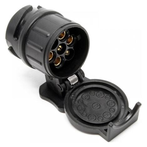 Adaptateur de prise de remorque - 13 à 7 broches - 12 V 50 A - Pour feux stop, éclairage de plaque d'immatriculation, clignotants - Éclairage de sécurité routière (1/4)