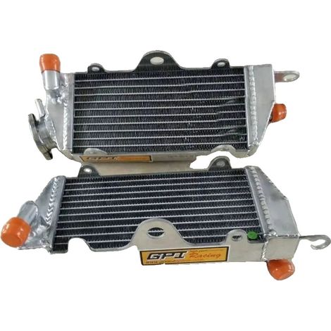 Radiador de aluminio, mayor capacidad de refrigeración, compatible con Kawasaki KX250 1984, construcción soldada con TIG, acabado totalmente pulido, fácil instalación. (1/3)