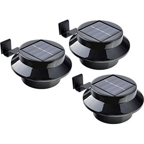 Lampes solaires pour gouttières / lot de 3 / noires / sans fil / matériel de fixation inclus (1/5)