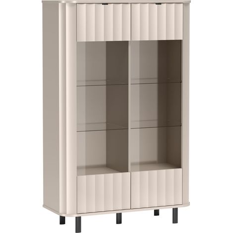 Selsey Novado – Vitrine zweitürig, 98 cm, Kaschmirgrau