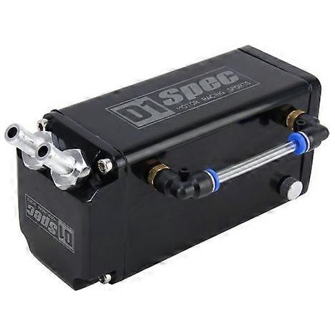 Universal Racing D1S-003 Engine Square Oil Catch Tank Can Embase Racing Catch Oil Tank Oil Catch Tank Motor Racing Sports(Black)