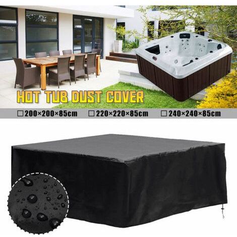 LAN Spa-Abdeckung 220 x 220 x 85 cm, schützt die elektrische Isolierung, Spa-Abdeckung, schwarz (1/5)