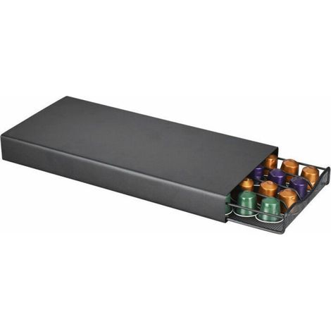 Tiroir à Capsule de Café - Rangement Support pour Dosette Machine à Café Nespresso - Distributeur Range-Dosette 40 Capsules - Noir (1/5)