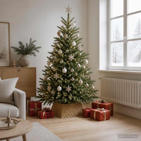 vidaXL Collier de sapin de Noël Carré Naturel 60 x 60 x 28 cm (1/5)