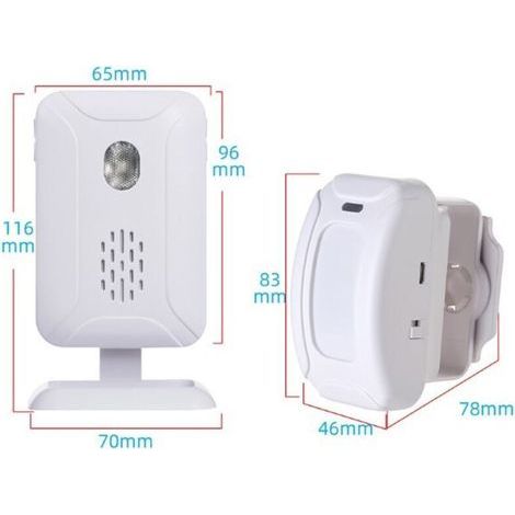 Détecteur de mouvement sans fil pour intérieur – Carillon d’alarme sécurisé, idéal bureau, maison, garage et magasin – 1 pièce (1/3)