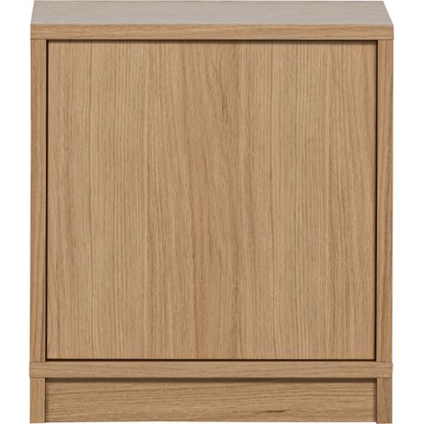 Buffet bas 1 porte 40x40x44 cm en placage chêne - TORLA