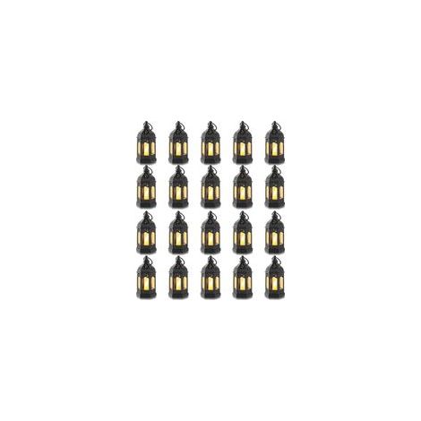 Set mit 20 sechseckigen LED-Laternen – Klarglas und ABS-Kunststoff – 12 cm hoch – Warmes Ambiente ohne Brandgefahr (1/5)