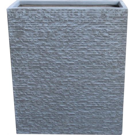 Raumteiler Pflanzgefäß Fiberglas grau 60 x 22 x 72 cm Brick-Optik Pflanzkübel