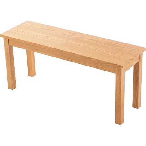 Hallowood Furniture Waverly Oak Dining Bench for Dining Table, 2 Seater Solid Wooden Bench Seat in Light Oak Finish, Ideal for Kitchen, Hallway, Bedroom, Porch or Conservatory (1/5)