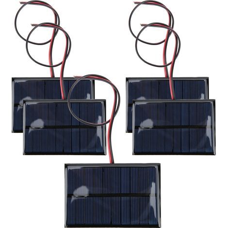 DC5V 150mA Solarmodul, 5 Stück, mit 30 cm/11,8 Zoll Kabel, wetterfest (1/5)