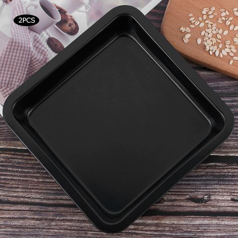 2 moules à pizza/cheesecake carrés antiadhésifs, ustensiles de cuisine (noir) (1/5)
