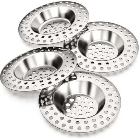 Filtre evier 14g, Lot de 4, pour Tous Les DRAINS, Filtre evier Cuisine, Filtre évier, Grille a evier, bonde Baignoire, Filtre Douche, Grille evier Cuisine, bonde lavabo, bonde Douch (1/4)