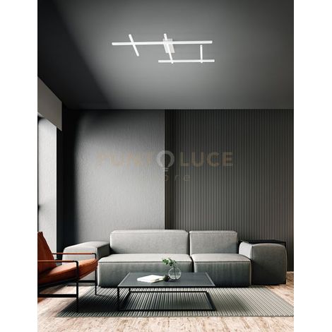LAMPADARIO A SOFFITTO LED 8090 B CT BIANCO OPACO