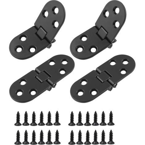 Klappbare Tischscharniere, klappbare Verbindungsstücke, 180°-Klappmechanismus aus Edelstahl, 2 mm dick, verchromt, 4 Stück, schwarz (1/5)