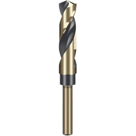 Foret hélicoïdal à tige réduite de 15 mm avec tige ronde de 10 mm pour acier inoxydable, alliage d'aluminium, métal, cuivre, plastique, bois, fabriqué en acier rapide 4341 (1/5)