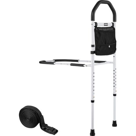VEVOR Barriere de lit pour personnes agees, barre d’appui pour lit avec pied de support et main courante en PU, hauteur reglable, tube en acier au carbone, rampe deassistance de chevet pour patients (1/5)