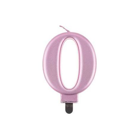 Bougie numéro 0, or rose, 8 cm, 1 pièce. (1/2)