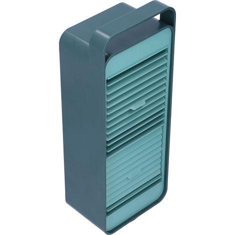 Wiederaufladbarer USB-Doppelflügel-Drehventilator für Zuhause, Büro oder Studentenwohnheim (Grün) (1/5)