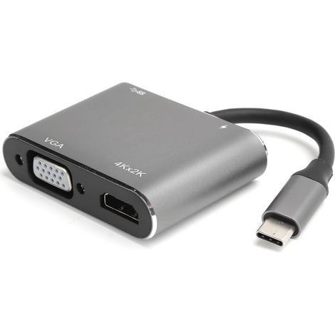 Station d'accueil USB-C 4 en 1 avec ports HDMI, VGA, USB 3.0 et USB-C - Convertisseur 4K (1/5)