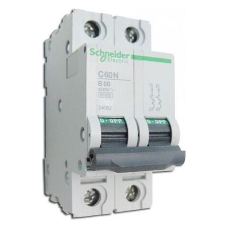 Disjoncteur 50A 2P courbe B 6kA C60N (équivalent au C60N 23947 MULTI9) 24082