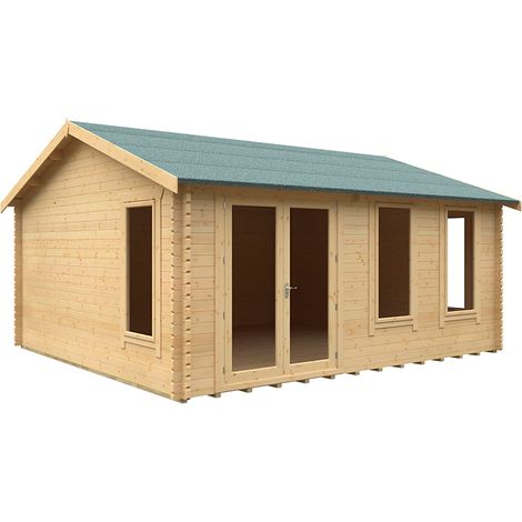 18x16 The Sherborne 44mm Cabin - L535 x W475 x H303.6 cm - Solid Wood/Softwood/Pine - Natural