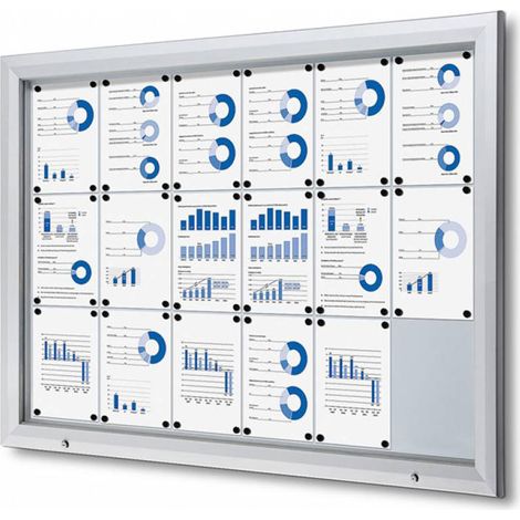 Bacheca da Esterno con Apertura a Ribalta 146,5x106,7x4,7 cm in Alluminio con Led Silver (1/5)
