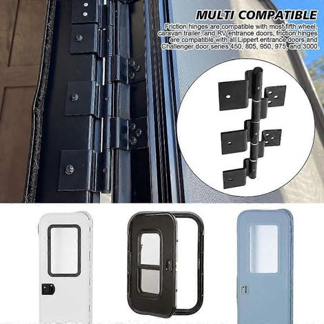 Charnière à friction pour porte d'entrée de caravane à 5 roues avec vis de fixation (1/4)
