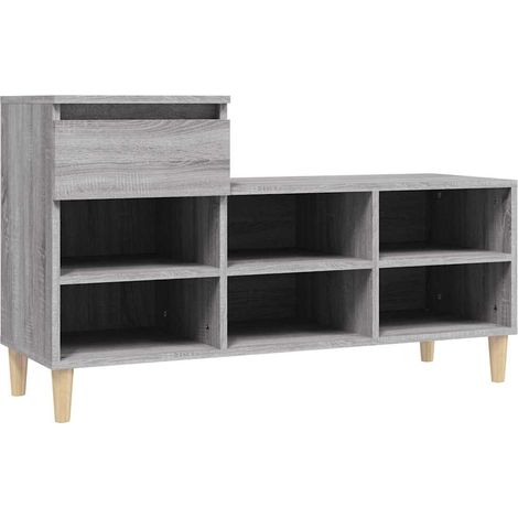 Scarpiera Mobile per scarpe Grigio Sonoma 102x36x60 cm in Legno Multistrato (1/5)