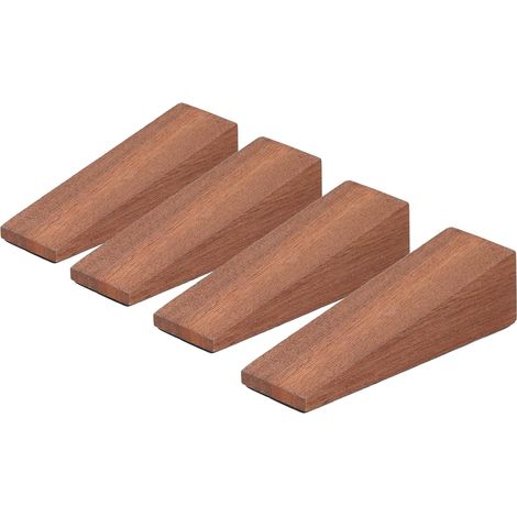 Mobile Door Stop, Easy-to-Operate Wooden Door Stop, Wide Applications, Anti-Slip, 4 Pieces for Bathroom (1/5)