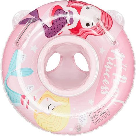 Schwimmring für Kinder mit Cartoon-Motiv, aufblasbarer Babyschwimmring, 60 cm aufblasbarer Babyschwimmring mit Griff (Schlaufe für rosa Meerjungfrauenhose) (1/5)