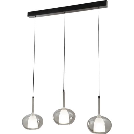 Suspension Edolo en métal et verre borosilicate fumé, 3 ampoules E27 40 W, IP20, design élégant pour la décoration intérieure - Edolo (1/3)