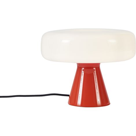 QAZQA Retro-Tischleuchte Rot mit Weiß - Knob