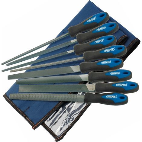 Draper 44961 200mm Soft Grip Engineers File And Rasp Set (8 Piece)