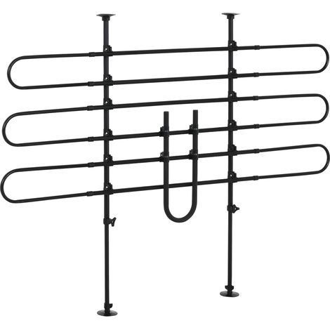 Grille de séparation auto chien réglable, largeur 87-135 cm, hauteur 85-120 cm, barrière universelle en acier noir pour coffre véhicule (1/5)