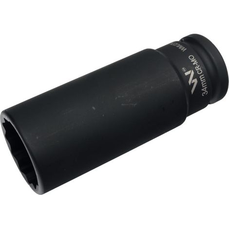 Bussola a impatto 3/4" a dodici punte in acciaio CrMo, 34 mm, molto lunga, D120 slim Waryński (1/3)