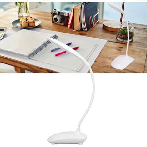 Lampe de Bureau LED avec Contrôle Tactile, 3 Modes d'Éclairage, Flexible, USB/Batterie, pour Étudiant, Chambre, Dorm (1/5)